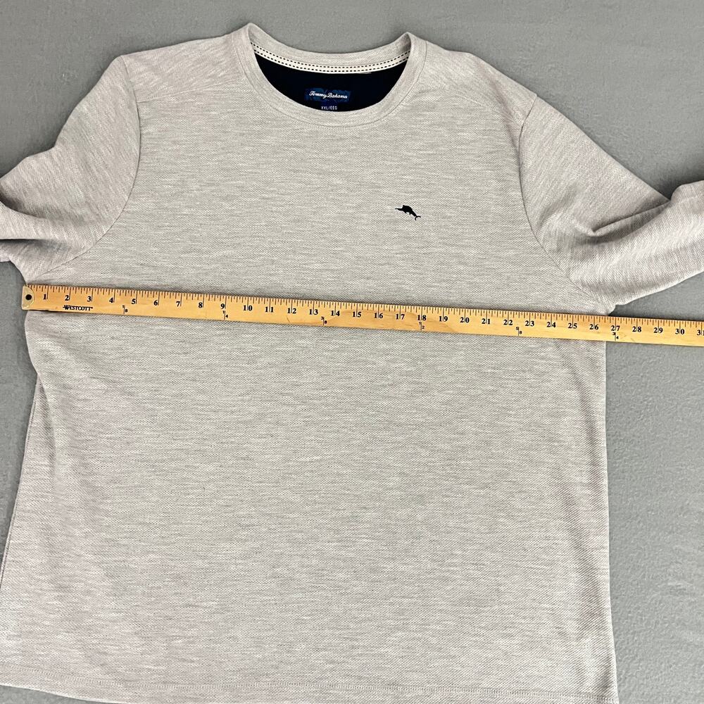 Tommy Bahama Waffle Knit Long Sleeve Thermal Pullover Lounge Gray Men's XXL - Picture 6 of 9